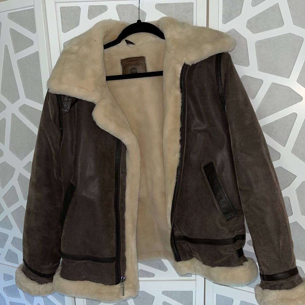 Leather and fur moto jacket